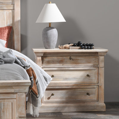 Adelaide Three-Drawer Mango Wood Nightstand