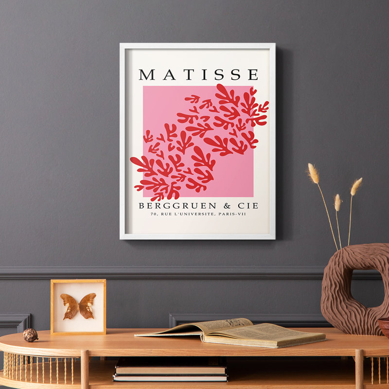 Matisse XLV III, reproduction encadrée - bois massif, Blanc, H 10 po x l 8 po