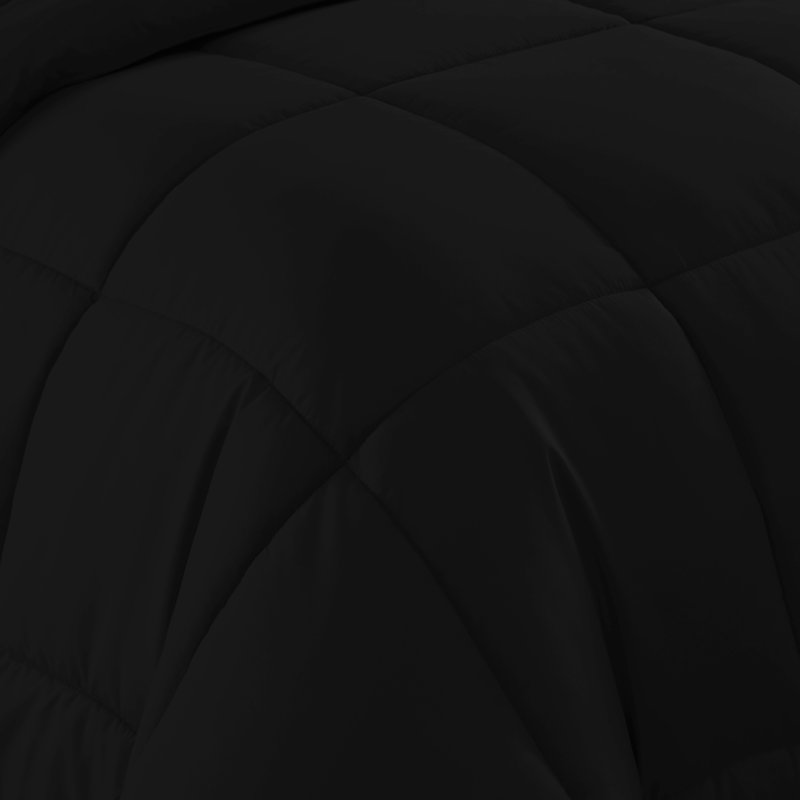 All Season Bed-in-A-Bag 5pc/7pc Solid Color Comforter & Sheet Set Ultra Soft Bedding by Sweet Home Collection, Black