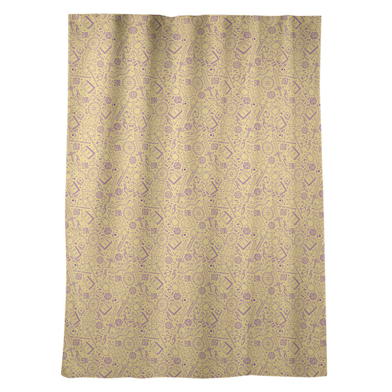 Panneau de rideau simple occultant et isolant avec passe-tringle rpg window Avicia, Jaune / Mauve