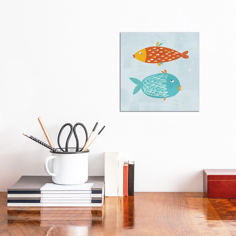 «Sarcastic Fish» par Nic Squirrell - impression d'art graphique, Toile tendue, H 12 po x l 12 po x P 0,75 po, Pas de tapis