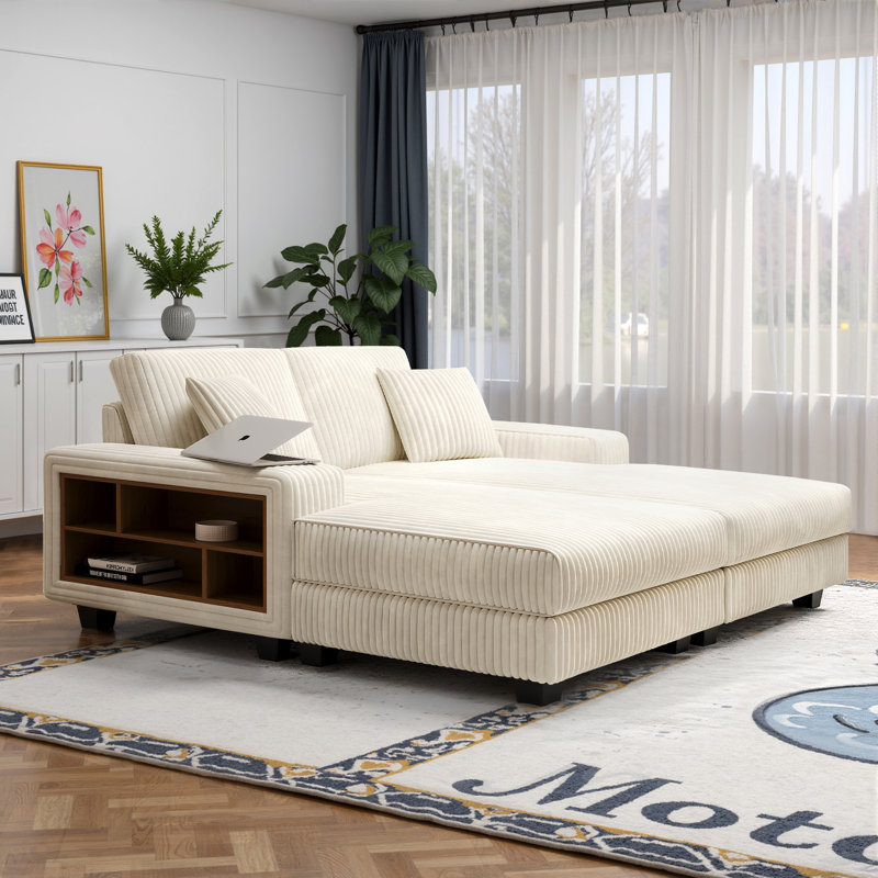 Canapé-lit double 79,5 po, Beige