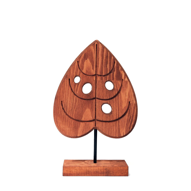 Objet décoratif, H 11 po x l 7,86 po x P 0,71 po, Noyer
