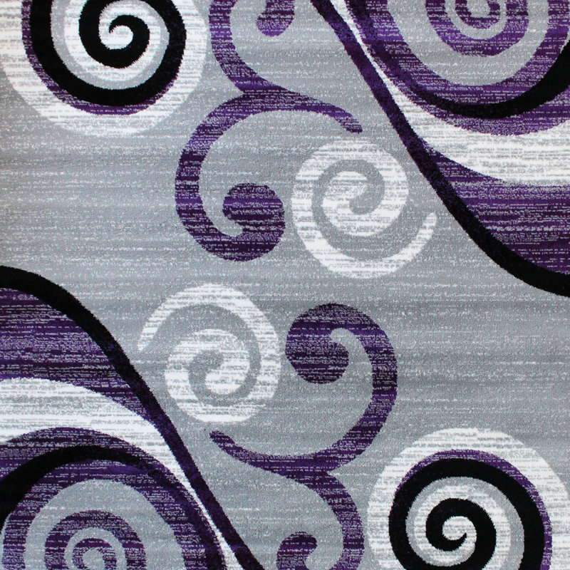 Tapis intérieur à motif abstrait tourbillonnant Aarley-Ray, Rectangle 4 pi x 5 pi