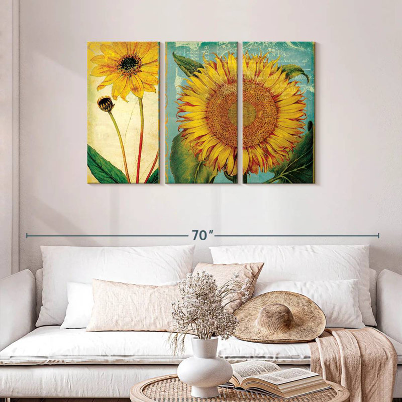 Harnek Sunflower Collage, 14" H x 23" W