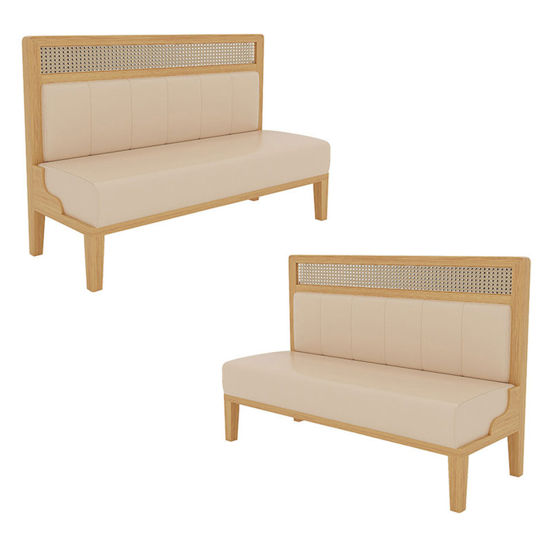 Banc de restaurant moderne et simple, Blanc cassé