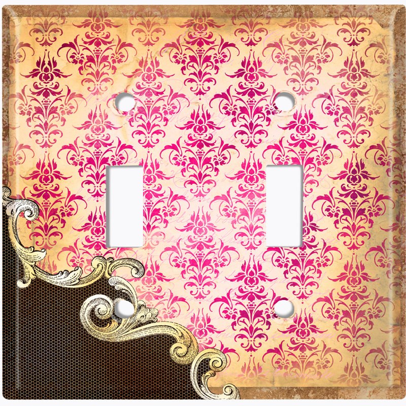 Plaque murale à 2 interrupteurs à bascule Damask Frame