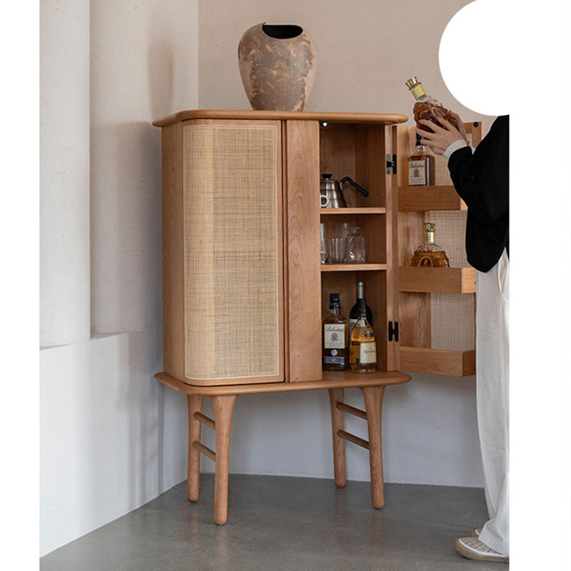 Buffet en cerisier avec rangement et porte en cerisier 31,89