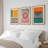 Abstract Vibrant Color Blocks " Mid-Century Multicolor Color Block Shape Abstract Geometric " 3 - Pieces-75849583-75849582