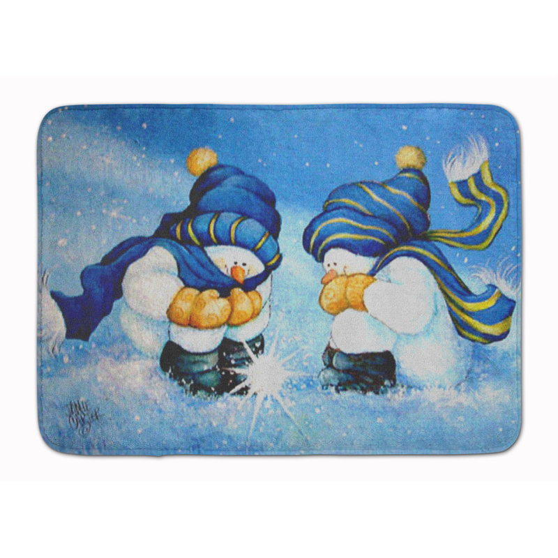 Tapis de bain en mousse à mémoire de forme magic bonhomme de neige