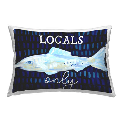 Design de coussin décoratif imprimé «Locals Only with Fish» par Jetty Home, LLC