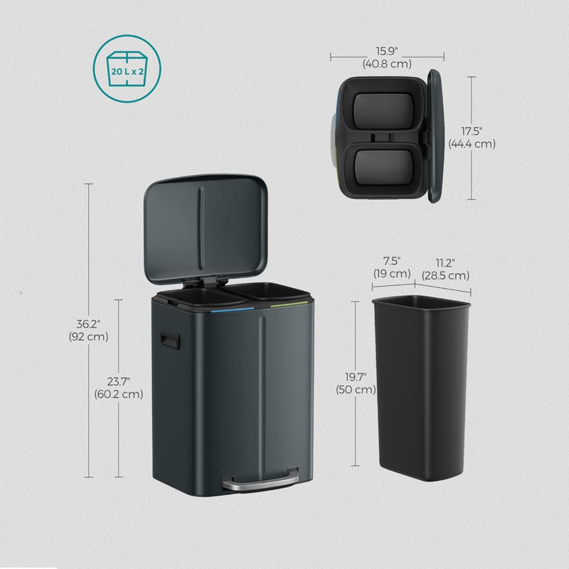 Steel Recycling Bin - 40 L