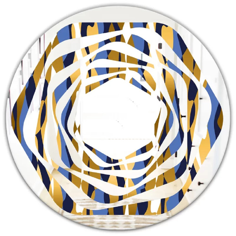 Miroir mural Whirl Luxury Waves I, H 23,6 po x l 23,6 po