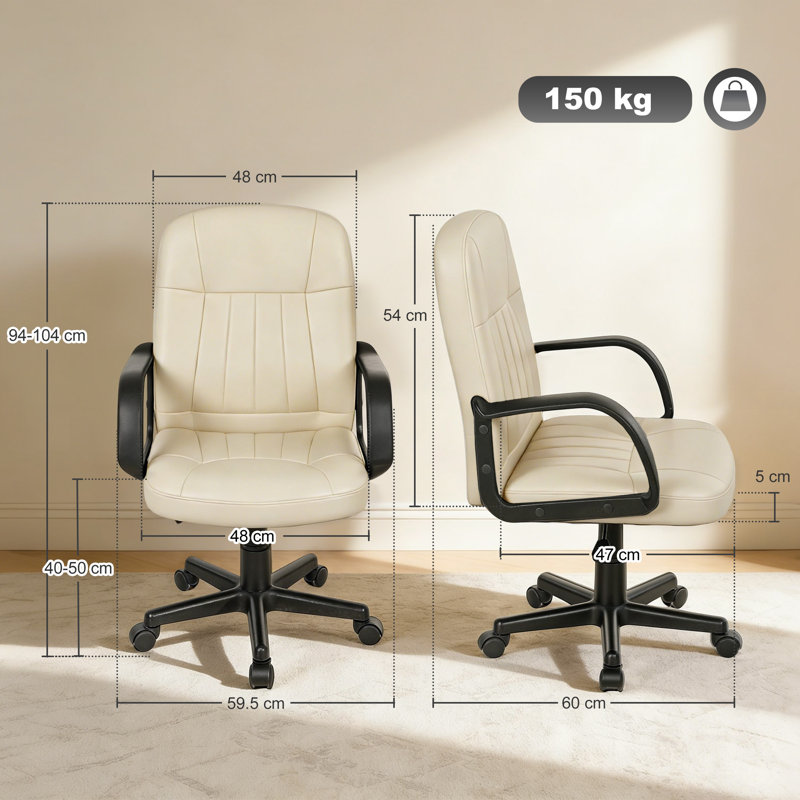 Wayfair Basics™ Office Chair, Cream White
