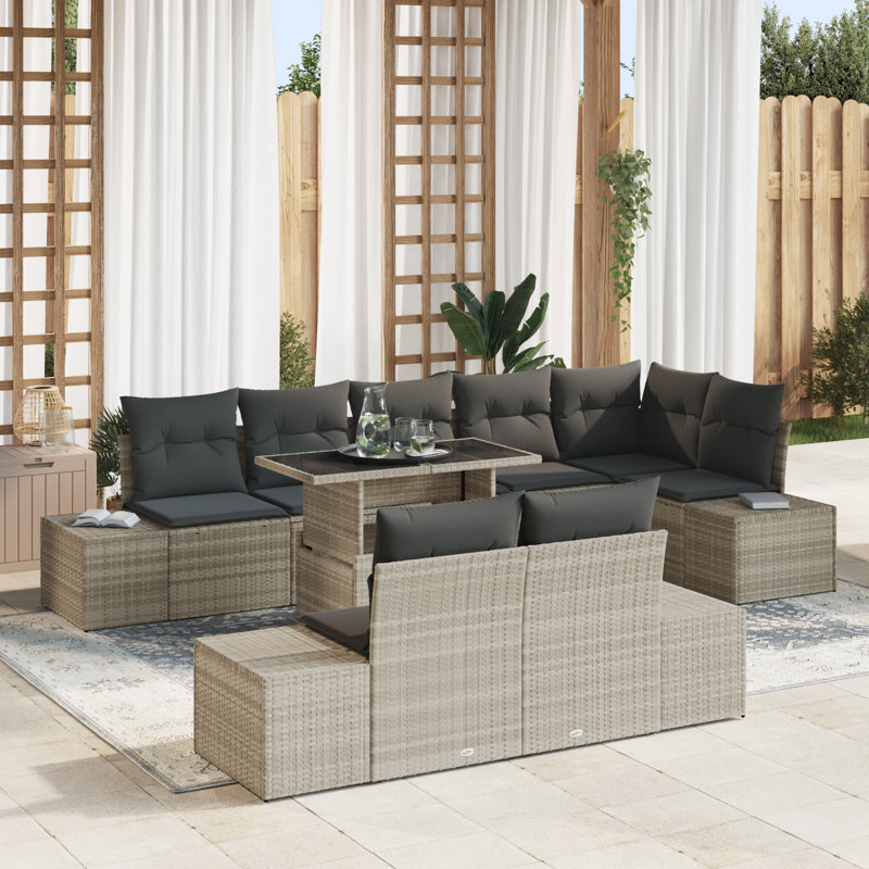 319cm Wide Patio Sofa with Cushions
