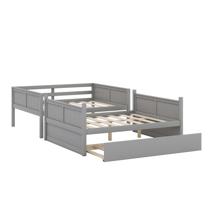 Bunk Bed With Trundle, Gray