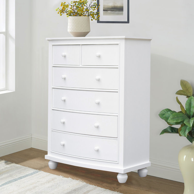 Seery Six Drawer Chest, White