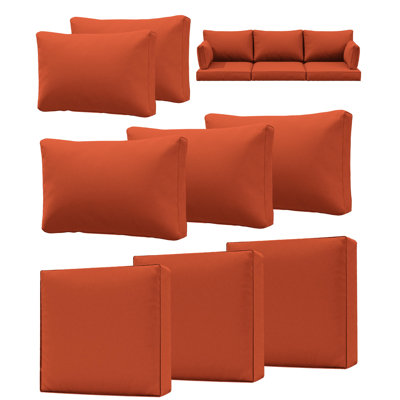 Coussin de siège / dossier de remplacement pour l'extérieur de 4 po d'épaisseur (ensemble de 3 sièges, 3 dossiers, 2 dossiers courts)