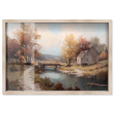 Over the Bridge Shadowbox Print Vintage Decor by Art Remedy