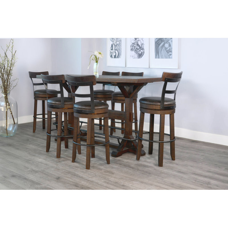 Sunny Designs Homestead Rectangular Pub Table Set, 7 Pieces: Table, 6 Chairs