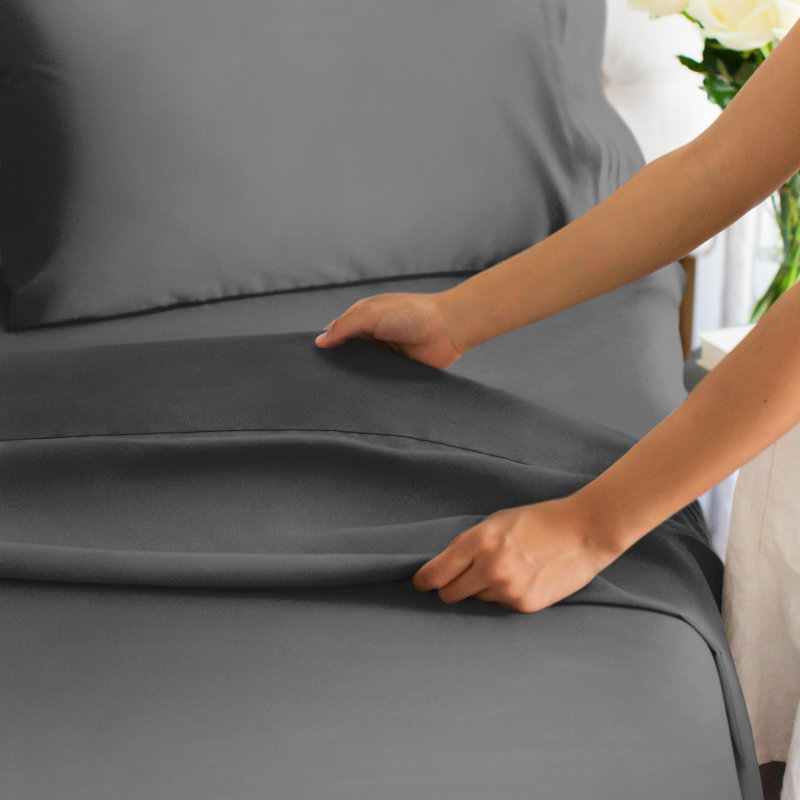 Premium Cooling, Soft & Wrinkle Free Sheet Set - Ultra Soft & Premium Hotel Luxury Bed Sheet Set, Dark Gray