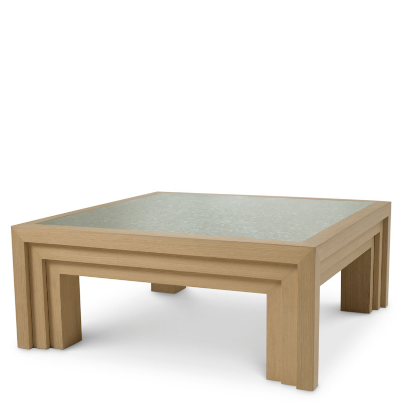 Metropolitan Glass Coffee Table, Natural Oak