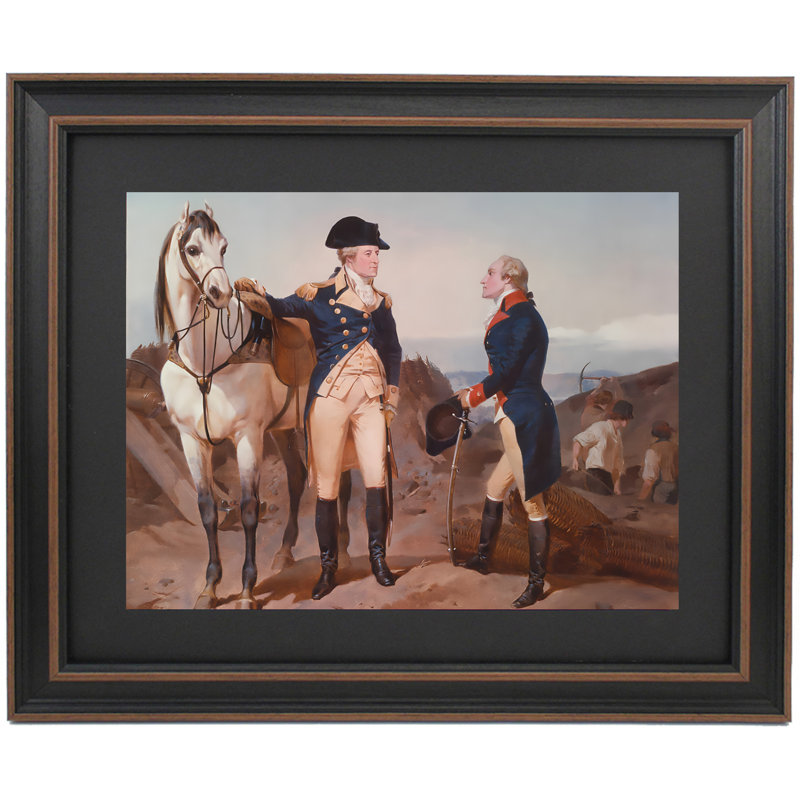Encadré général George Washington avec le capitaine Alexander Hamilton à la bataille de Trenton par Alonzo Chappel