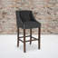 Tabouret de bar transitionnel en noyer capitonné avec garniture cloutée-746023959-750917133