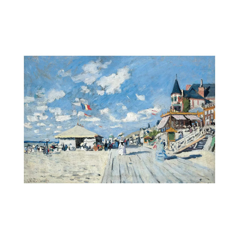 On The Beach At Trouville, 1870 by Claude Monet - Wrapped Canvas Painting, 20.32cm H x 30.48cm W x 1.91cm D