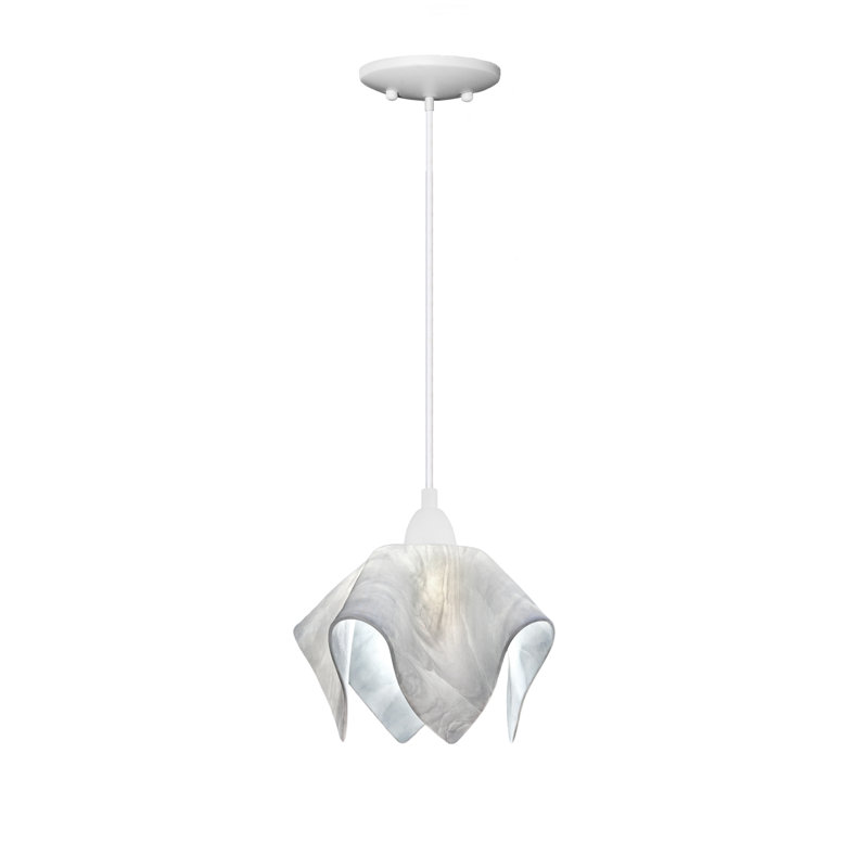 Luminaire suspendu Amergin, Petit, Blanc, Lotus