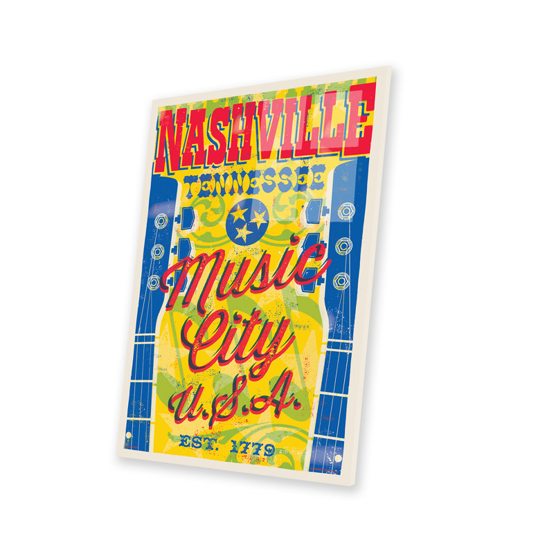 «Nashville Music City U.S.A.», affiche sur plastique / acrylique par Jim Zahniser