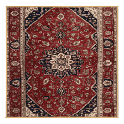 Machine Washable Persian Brown Area Rug