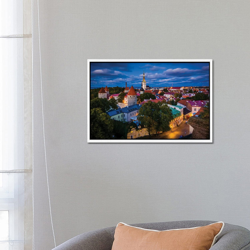 Old Town At Night by Jon Bilous - Gallery-Wrapped Canvas Giclée on Canvas, White Framed, 66.04 cm H x 45.72 cm W
