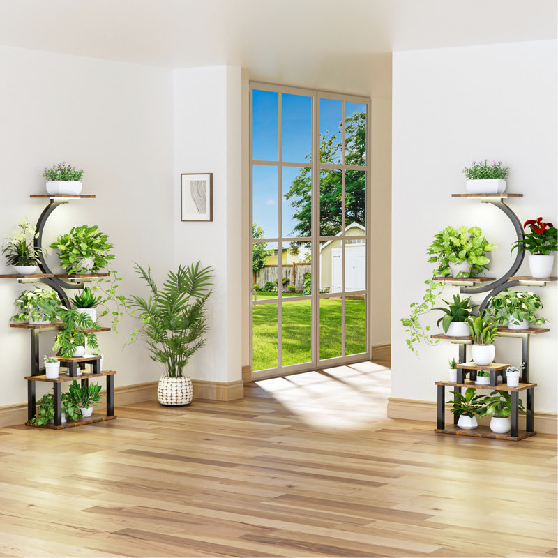 Support à plantes à 8 niveaux, lumières de culture, gradation continue à 10 niveaux, métal, salon, jardinage intérieur