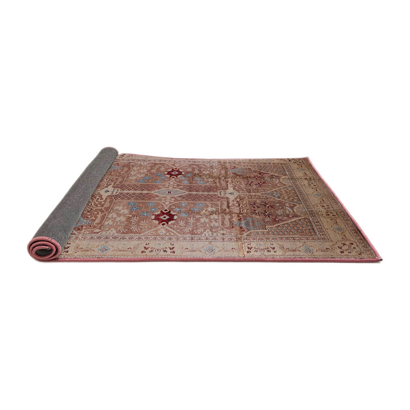 Tapis oriental rouge / beige Wauwinet, Carré 8 pi