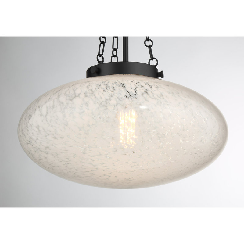 Willow 1-Light Pendant in Matte Black, Black