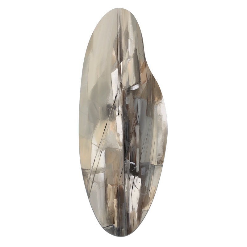 Abstract Design Shapes I - Curved Abstract Collages Metal Wall Art, Asymmetrical Metal Wall Sculpture Print