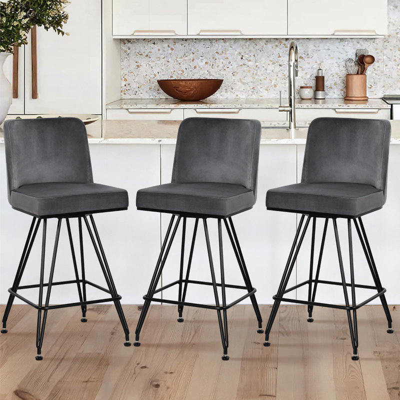 Tabouret de bar 26 po Bram, Gris, 1