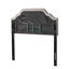 Tête de lit en tissu gris pour la chambre à coucher - grand lit double et grand lit avec coutures contemporaines à boutons de diamants et magnifique garniture cloutée