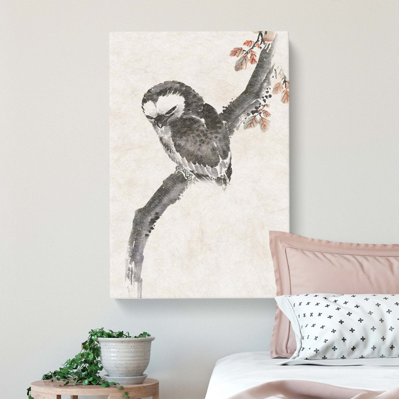 Owl In The Tree by Katsushika Hokusai - Wrapped Canvas Painting, 50cm H x 35cm W x 3cm D