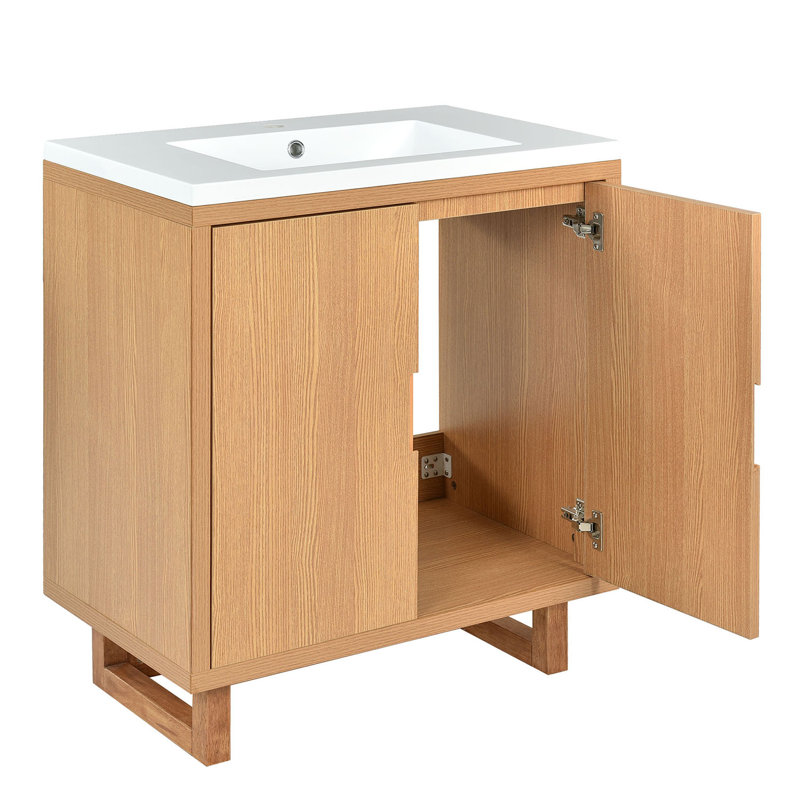 Ensemble de meuble-lavabo simple 29,5 po Reika, Naturel
