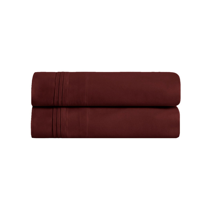 Ensemble de taies d'oreiller de couleur unie en coton égyptien certifié 650 fils Aldin, Standard, Bourgogne