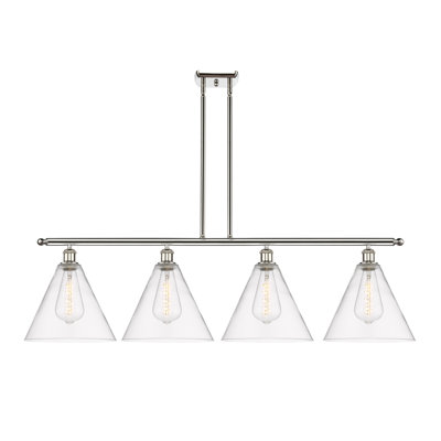 Luminaire suspendu linéaire à 4 lumières pour îlot de cuisine Allan-John