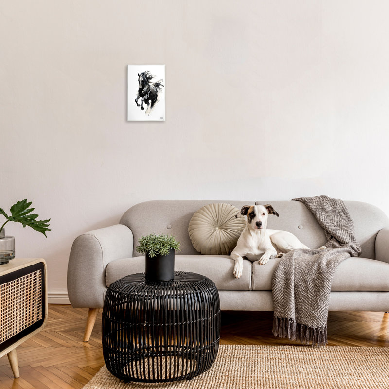 Art mural sud-ouest cheval sautant par RB, H 15 po x l 10 po