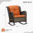 Outdoor Pe Wicker Rocking Chair - All-Weather Patio Furniture With Alloy Steel Frame & Thick Removable Cushion-325620328
