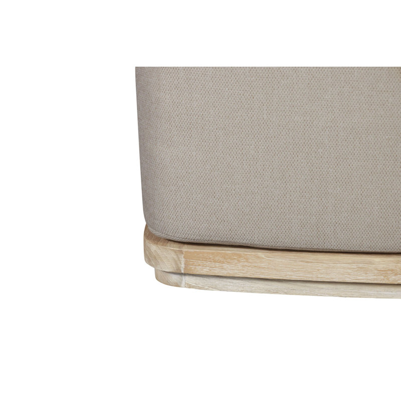 Repose-pieds extérieur en teck massif Eclipse aspect naturel - Tissu, Gris, Beige