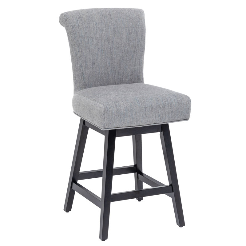 Dierks Swivel Upholstered Counter Stool, Gray