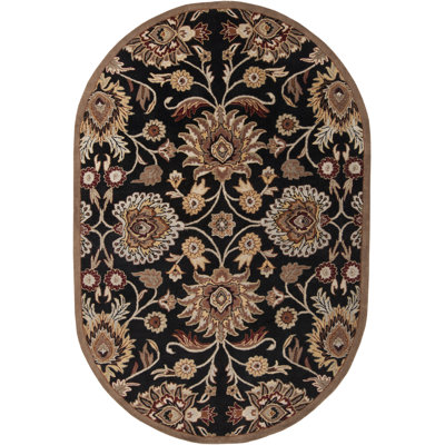 Tapis noir / chameau en laine touffeté à la main Arden