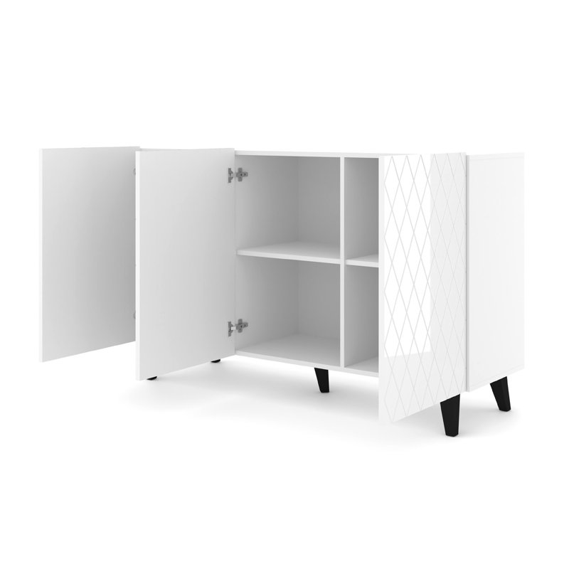 56.88'' Sideboard, White/Black
