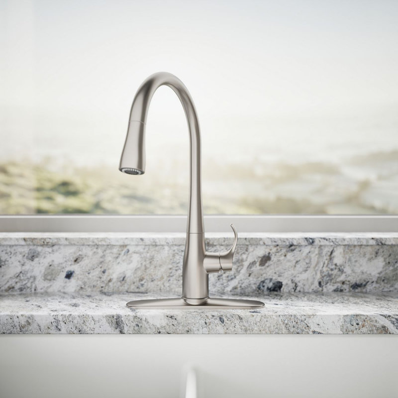 Simplice Pull Down Single Handle Kitchen Faucet, Vibrant Stainless